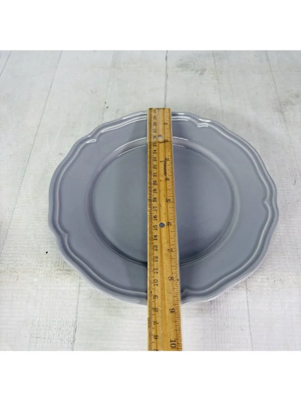 Ikea of Sweden ARV GRAY 15541 Scalloped Earthenware Salad Lunch 9